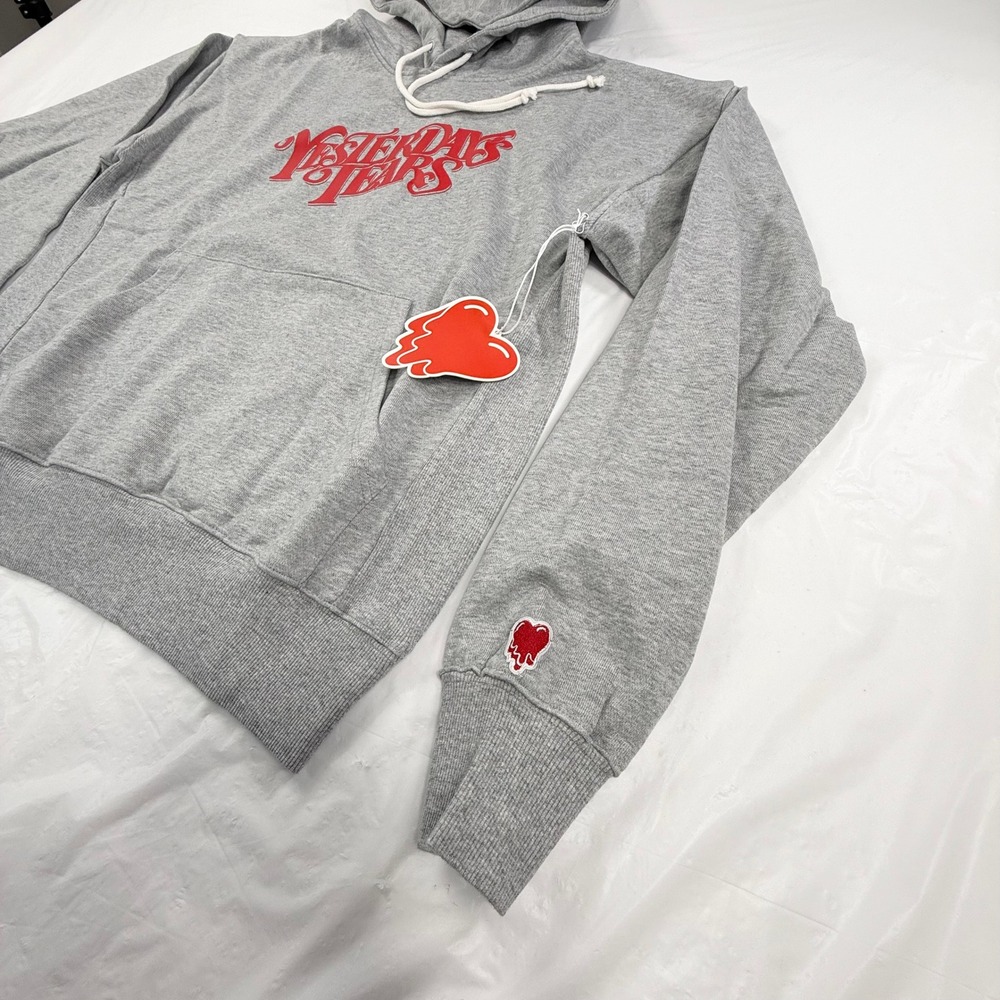 Emotionally Unavailable Yesterdays Tears Melting Heart Gray Hoodie S NEW - Picture 6 of 10